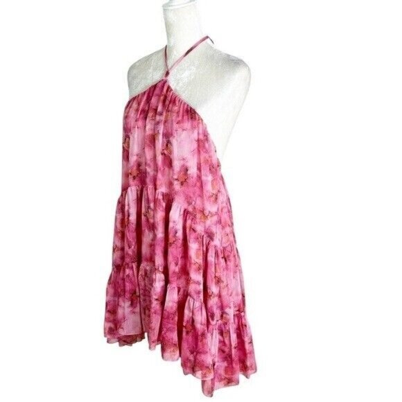 NWT MISA Los Angeles Sastra Mini Halter Dress Abstract Floral Size M - Picture 8 of 11